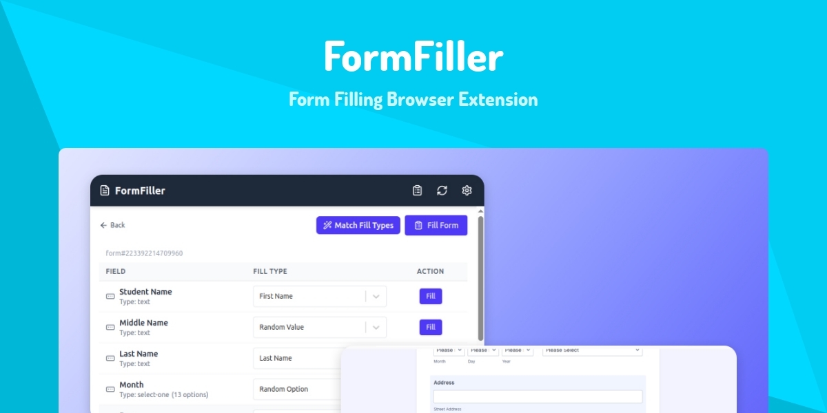 FormFiller Form Filling Browser Extension Made With React js Formfiller form filling browser extension made with react js
